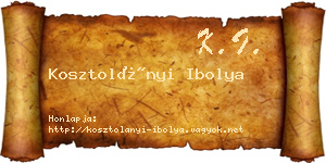 Kosztolányi Ibolya névjegykártya
