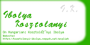 ibolya kosztolanyi business card